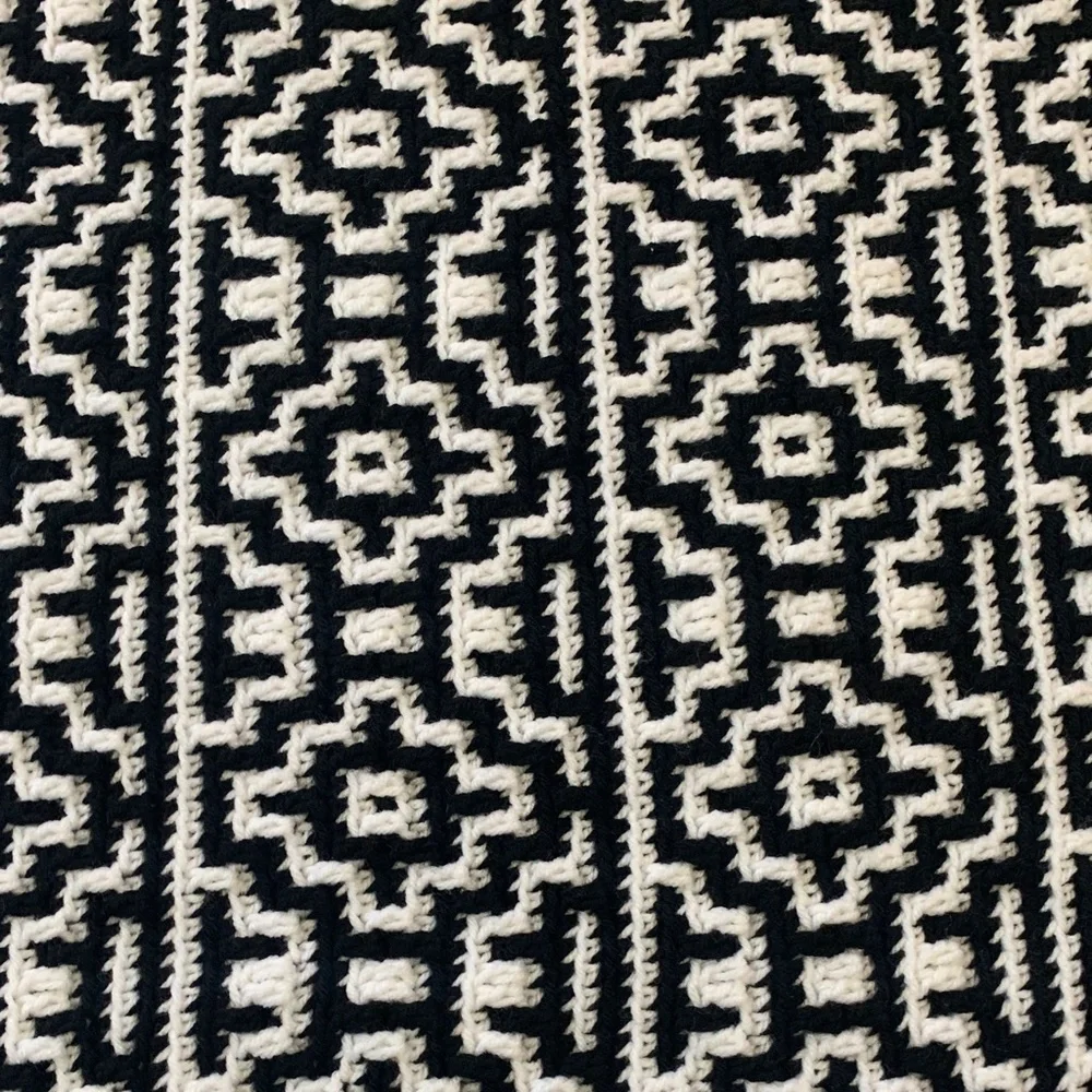 Handcrafted Mosaic Crochet Geometric Blanket